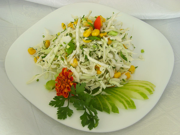 Insalata di cavolo e verdure giovani