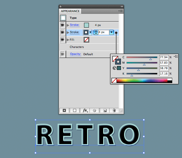 Come creare un effetto retro 3D usando il pannello Aspetto in Adobe Illustrator