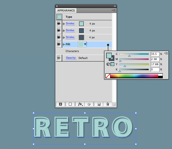 Come creare un effetto retro 3D usando il pannello Aspetto in Adobe Illustrator